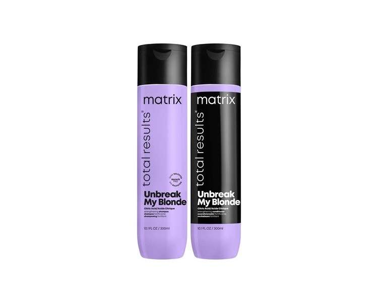 Matrix Unbreak My Blonde Strengthening Shampoo and Conditioner for Pre-Lightened and Bleached Blonde Hair 300ml