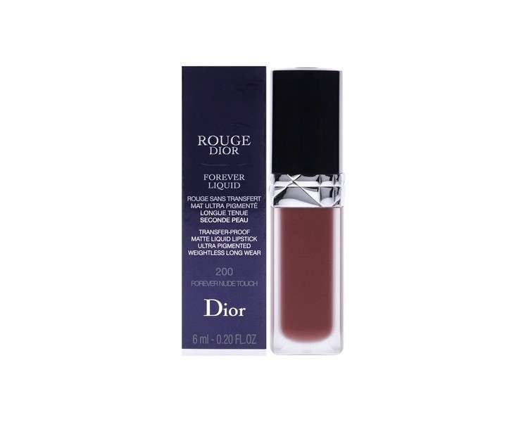 Ladies Rouge Dior Forever Matte Liquid Lipstick 0.2oz No. 200 Forevernude Touch Makeup