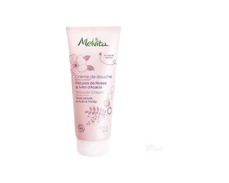 Melvita Shower Cream with Rose Petals and Acacia Honey 200ml