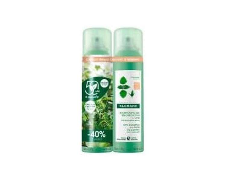 Klorane Nettle Dry Shampoo with Color Sebum Regulator - Pack of 2