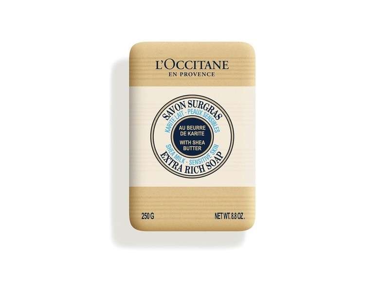 L'OCCITANE Shea Milk Extra Rich Solid Soap 250g Shea Butter Luxury Soap Gentle and Moisturising