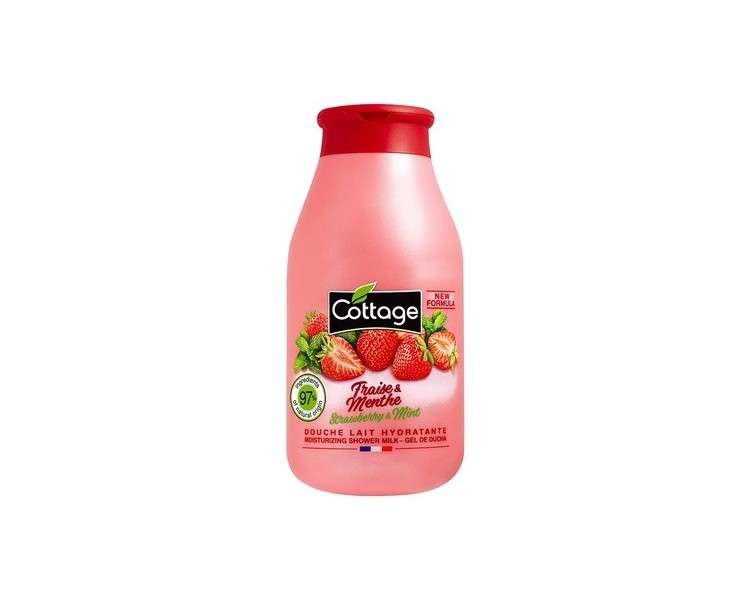 Cottage Strawberry/Mint Shower Milk 97% Natural Ingredients 270ml
