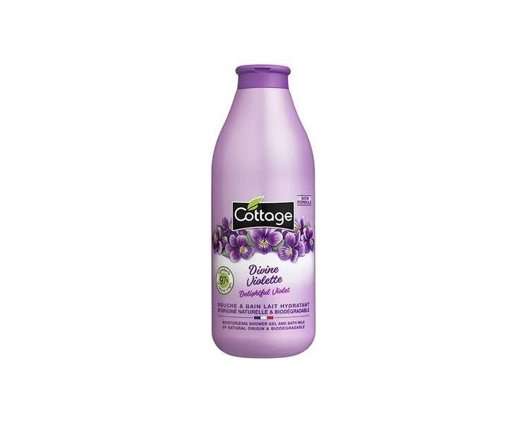 Cottage Moisturizing Milk Shower Gel Violet 97% Natural Ingredients 750ml - Pack of 2