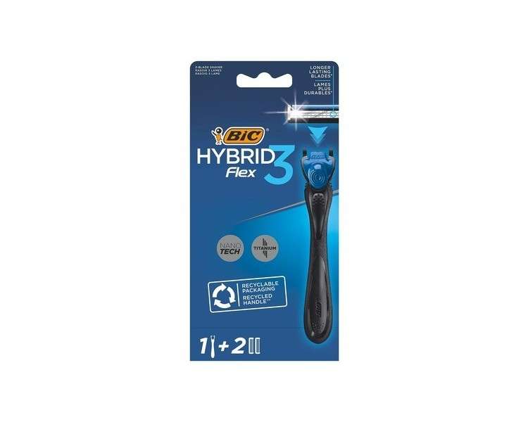 BIC Hybrid 3 Flex Refillable Men's Razor Kit 3-Blade Refills