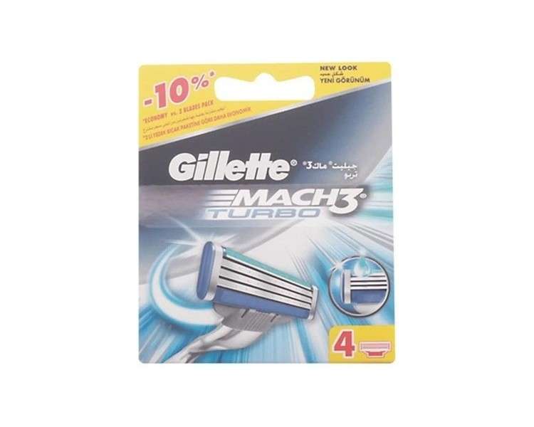 Gillette Mach3 Turbo Spare Blades - Pack of 4