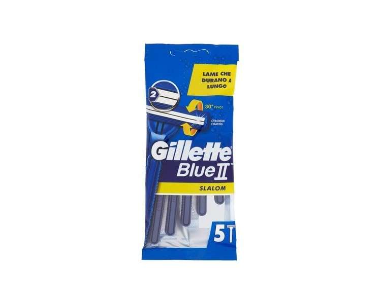 Gillette Blue II Slalom Disposable Razor - Pack of 5