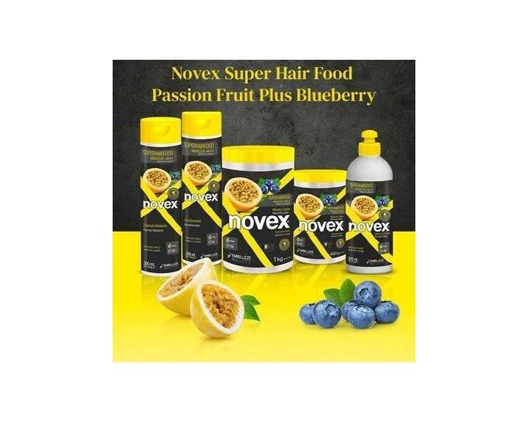 Novex Super Hair Food Passion Fruit Plus Blueberry Shampoo, Conditioner, Hair Mask