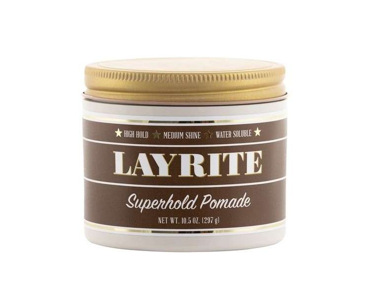 Layrite Superhold Pomade 297g Strong Hold Water Soluble Medium Shine