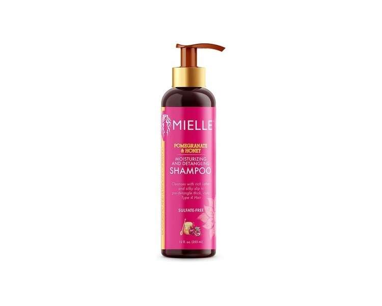 Mielle Organics Pomegranate & Honey Moisturizing Detangling Sulfate-Free Shampoo for Type 4 Curly Hair 355ml
