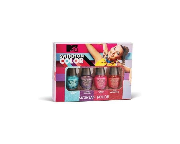 Morgan Taylor Lacquer MTV Switch On Color 2020 Collection Mini 4pk 0.17oz 5mL - Pack of 4