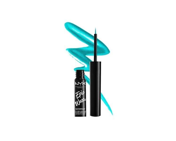 NYX Makeup Epic Wear Metallic Liquid Waterproof Eyeliner-Teal Metal-0.12 oz