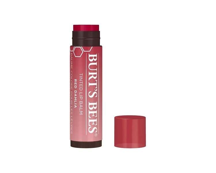 Burt's Bees 100% Natural Tinted Lip Balm Red Dahlia with Shea Butter and Botanical Waxes