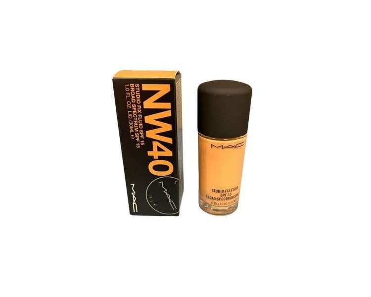 MAC Cosmetics Studio Fix Fluid SPF 15 Foundation Broad Spectrum NW40 1oz 30ml