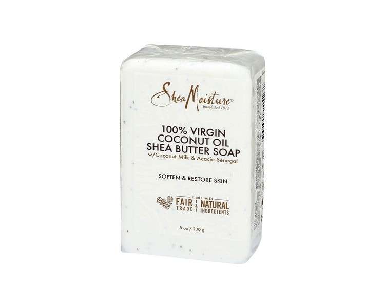 Shea Moisture 100% Virgin Coconut Oil Shea Butter Soap for Unisex 8oz Bar Soap