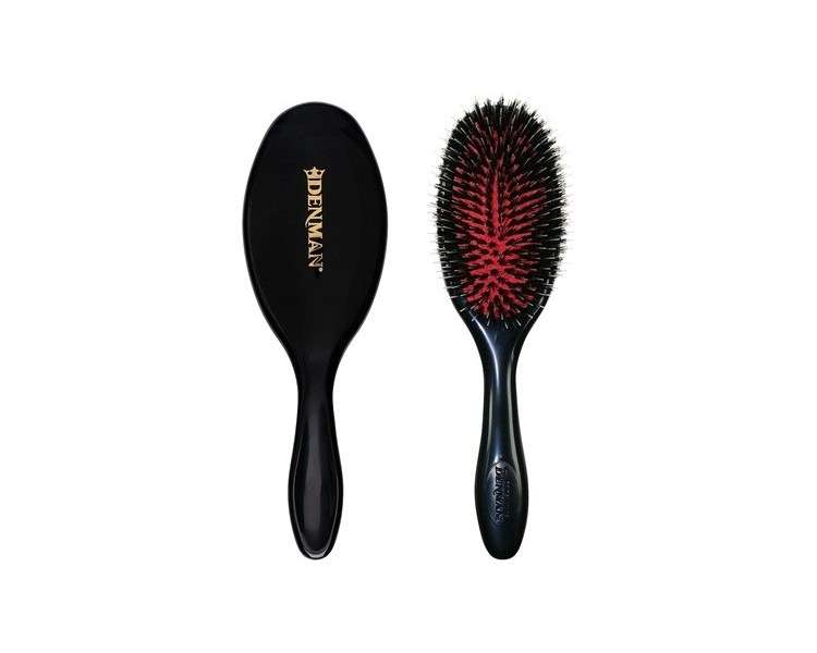 Denman Hairbrush D81M Pneumatic Brush with Boar Bristles and Nylon Pins 11 Rows