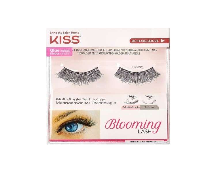 KISS Blooming Lash Fake Eyelashes Peony with Tapered End Technology and Multi-Angle Technology 2 Count