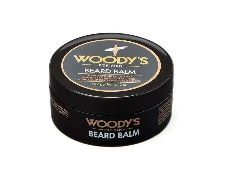 Woody's 2-in-1 Beard Balm for Men with Coconut Oil, Panthenol, and Natural Beeswax 2-Ounce