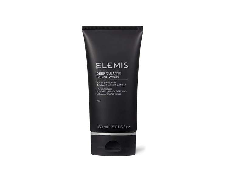 ELEMIS Men's Deep Cleanse Facial Wash Foaming Gel Face Cleanser with Peppermint & Milk Protein 150ml
