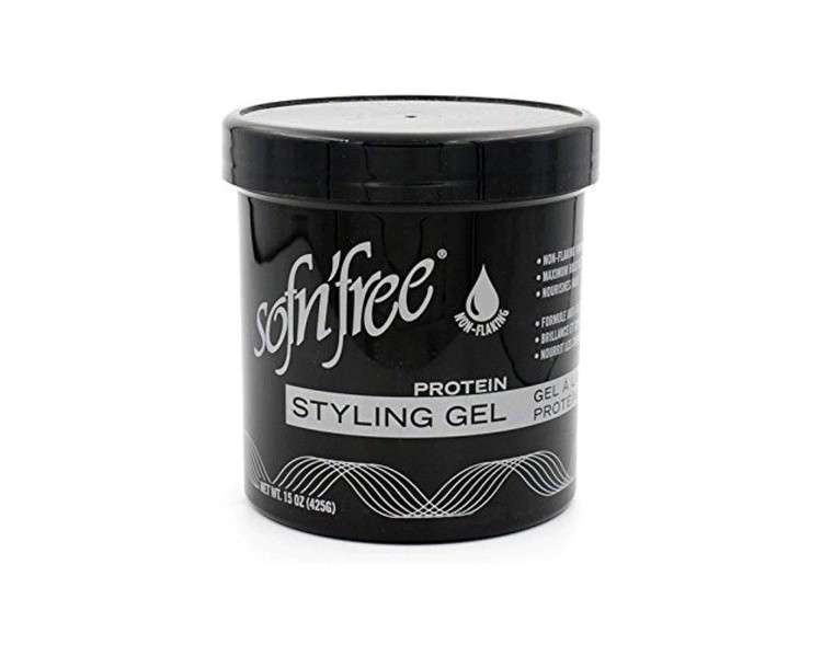 Sofn'free Protein Styling Gel Non Flaky Formula for Firm Styling Control 425g