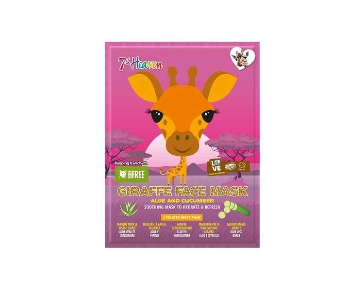 7th Heaven Born Free Giraffe Face Mask Enriched with Cucumber and Aloe Vera