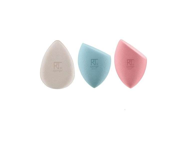 REAL TECHNIQUES Sponge+ Beauty Makeup Blenders for Facial Cleanser, Foundation and Setting Powder Probiotic Infused