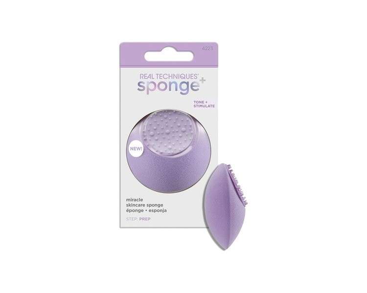 Real Techniques Miracle Multi-functional Skincare Sponge for Cleansing and Massaging Infused with Vegan Collagen