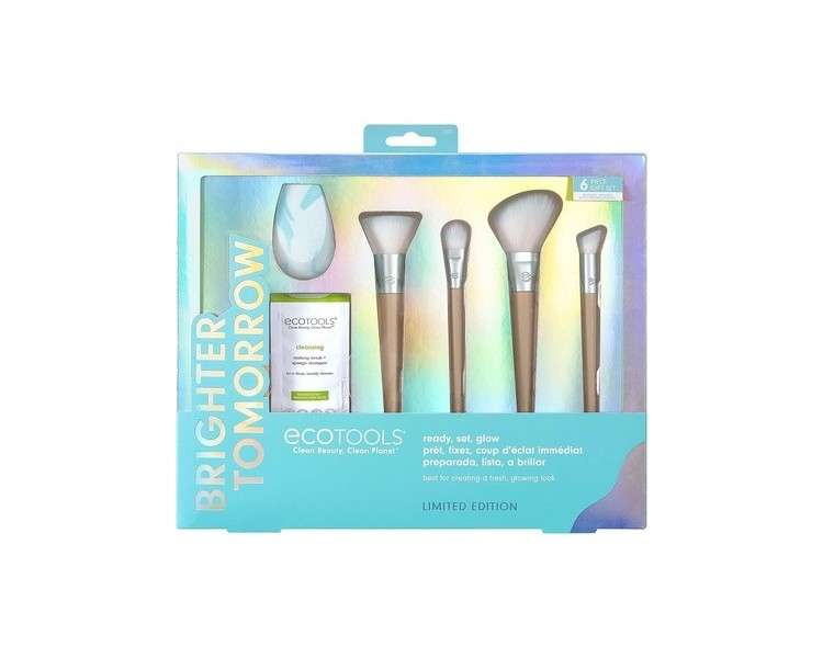 EcoTools Limited Edition Ready Set Glow Makeup Accessory and Care Kit 6 Piece Gift Set