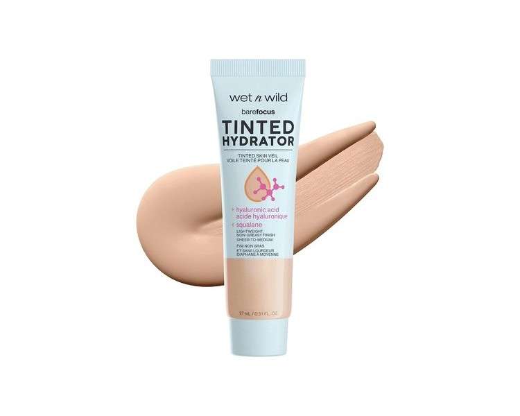 wet n wild Bare Focus Tinted Hydrator with Hyaluronic Acid and Vegan Squalane for Radiant Skin Light Coverage Semi-Matte Finish 1.1oz