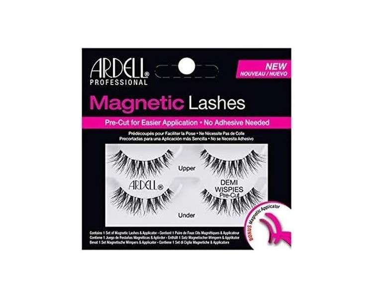 ARDELL Magnetic Series Pre-Cut Demi Wispies Magnetic Eyelashes with Applicator - Reusable