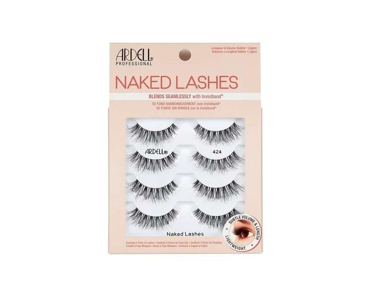 Ardell False Eyelashes Naked Lash 424 Black 8 Count