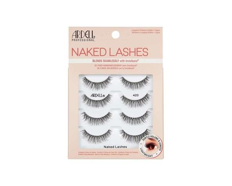 Ardell Naked Lashes False Eyelashes 4 Pairs Style 420 - Pack of 4