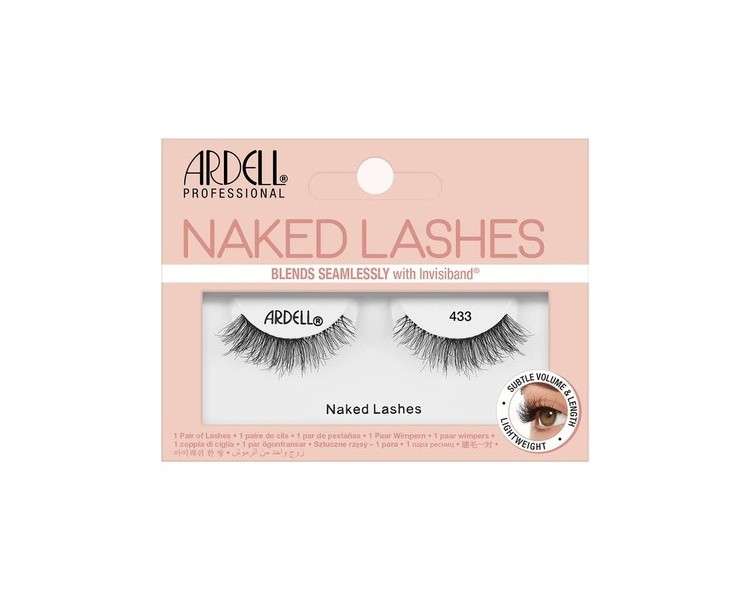 Ardell Naked Lash 433 Black False Eyelashes Subtle Natural Lightweight Volume - Vegan-Friendly