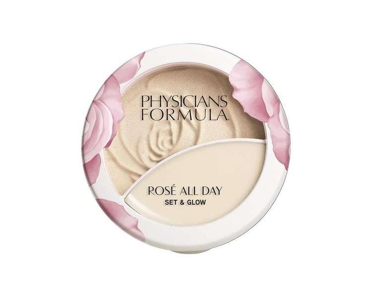 Physicians Formula Rose All Day Set & Glow Fixing Powder and Highlighter with Moisturizing Balm for a Delicate Complexion with Rose Extract, Goji and Cherry Plum Luminous Light