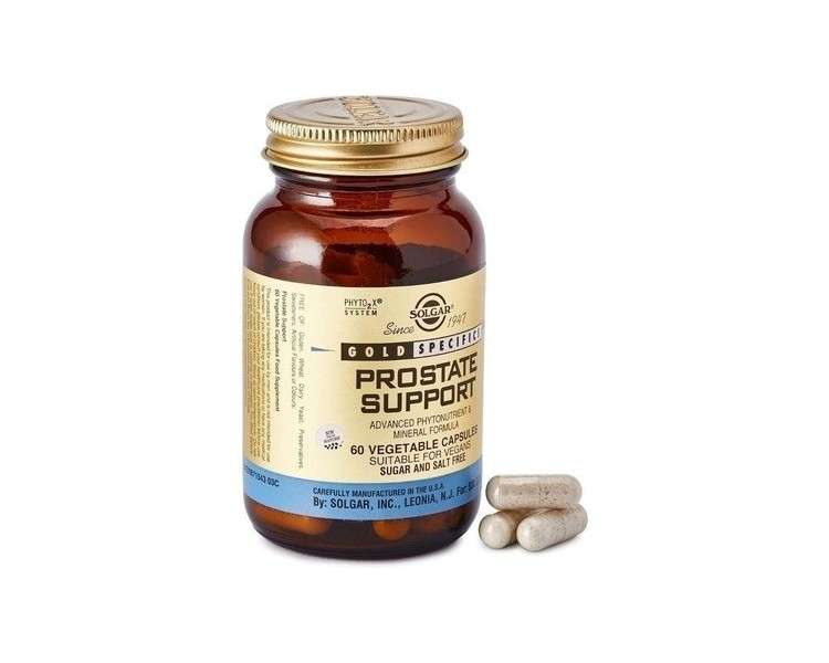 Solgar Gold Specifics Prostate Support Vegetable Capsules 60 Capsules - Maintain Normal Testosterone Levels - Healthy Hair, Nails and Skin - Vegan and Gluten Free