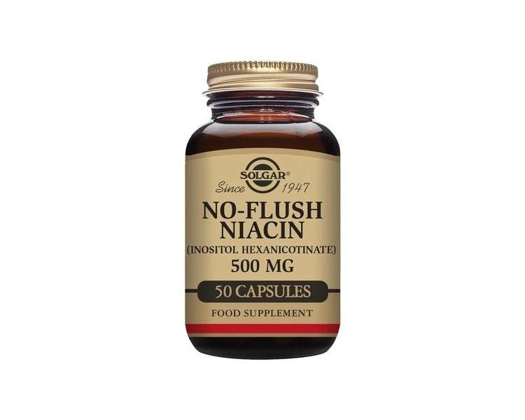 Solgar No-Flush Niacin 500mg 50 VCaps