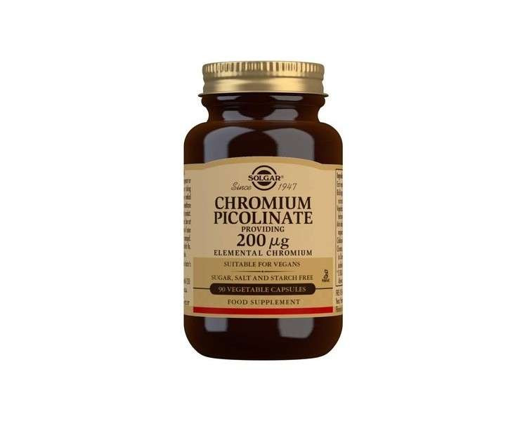 Solgar Chromium Picolinate 200mcg 90 Capsules