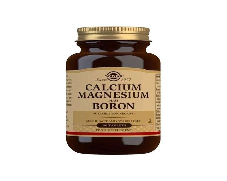 Solgar Calcium Magnesium Plus Boron Tablets Bone Support 100 Tablets