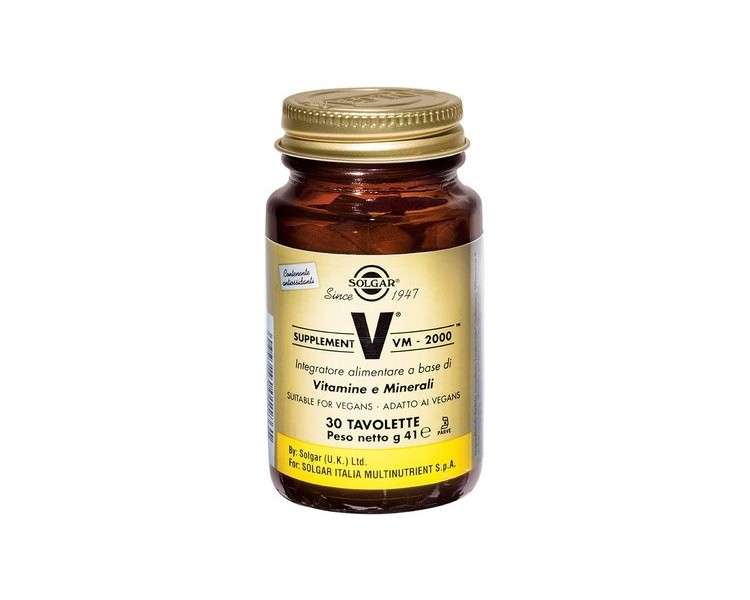 Solgar Formula VM-2000 Multivitamin Tablets Rich in Antioxidants 30 Tablets