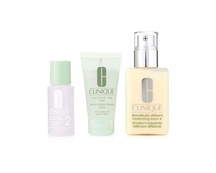 Clinique Great Skin Start Here Set Liquid Facial Soap 30ml + Clarifying Lotion 30ml + Moisturizing Lotion 125ml