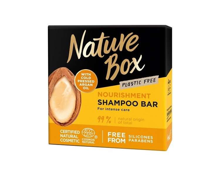 Nature Box Shampoo Bar with Cold Pressed Argan Oil for Nourishing Care 85g
