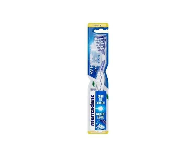 Mentadent White System Medium Toothbrush with Cover