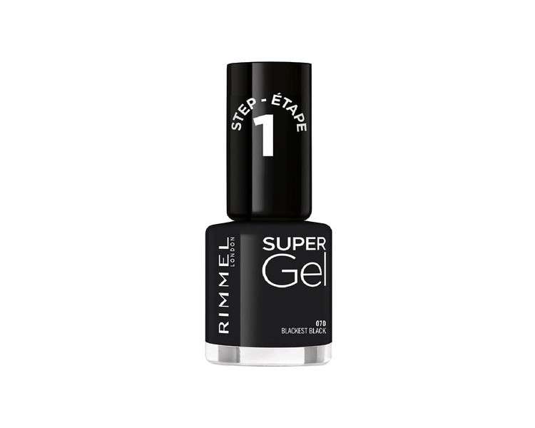 Rimmel Super Gel Nail Polish 12ml Blackest Black