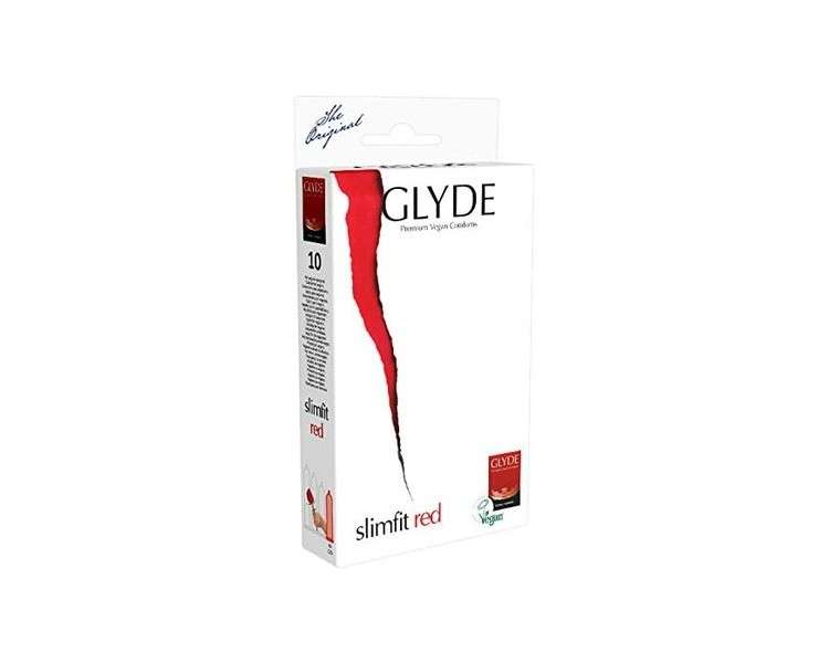 Glyde Ultra Slimfit Red Vegan Condoms 10 Pack