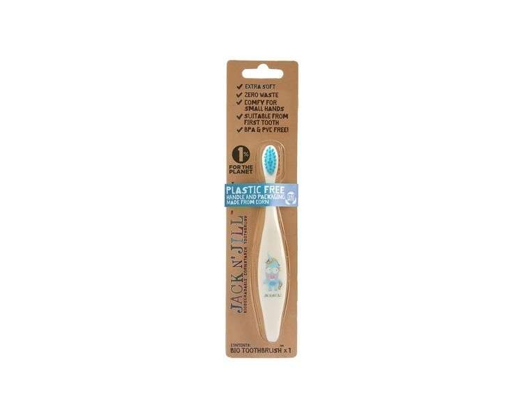 Jack N' Jill Kids Plastic Free Bio Toothbrush with Soft Nylon Bristles - Unicorn