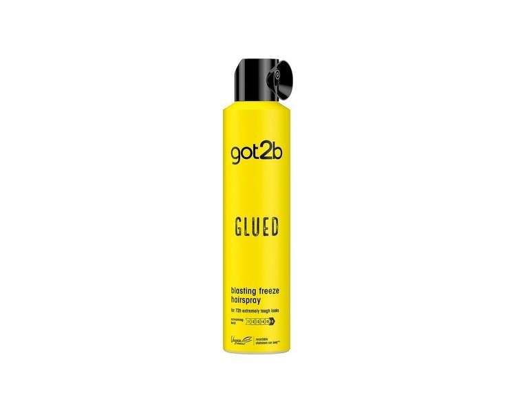 Got2b Glued Hairspray Blasting Freeze Spray Strong Hold Hairspray for Up to 72 Hours Vegan Silicone Free 300ml