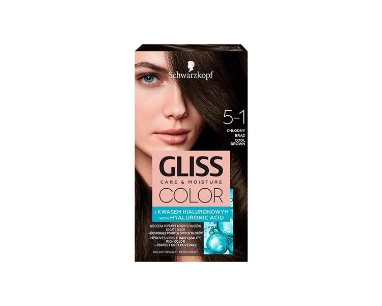 Schwarzkopf Gliss Color Hair Colour Cream 5-1 Cool Brown 142ml