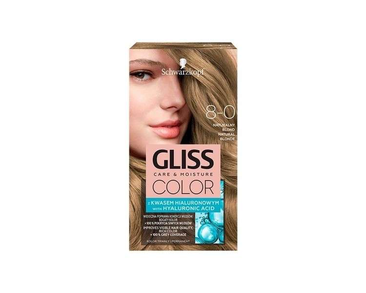 Schwarzkopf Gliss Color Hair Colour Cream 8-0 Natural Blonde 142ml