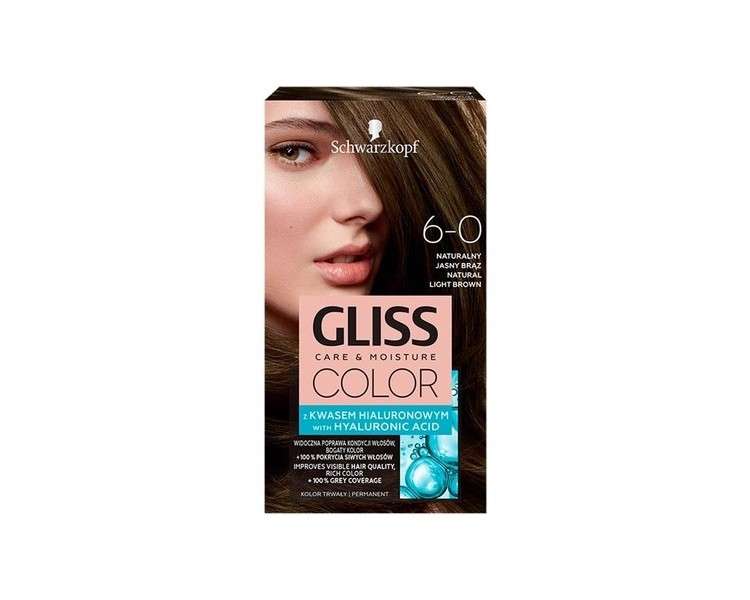 Schwarzkopf Gliss Color Hair Dye Cream 6-0 Natural Light Brown 142ml