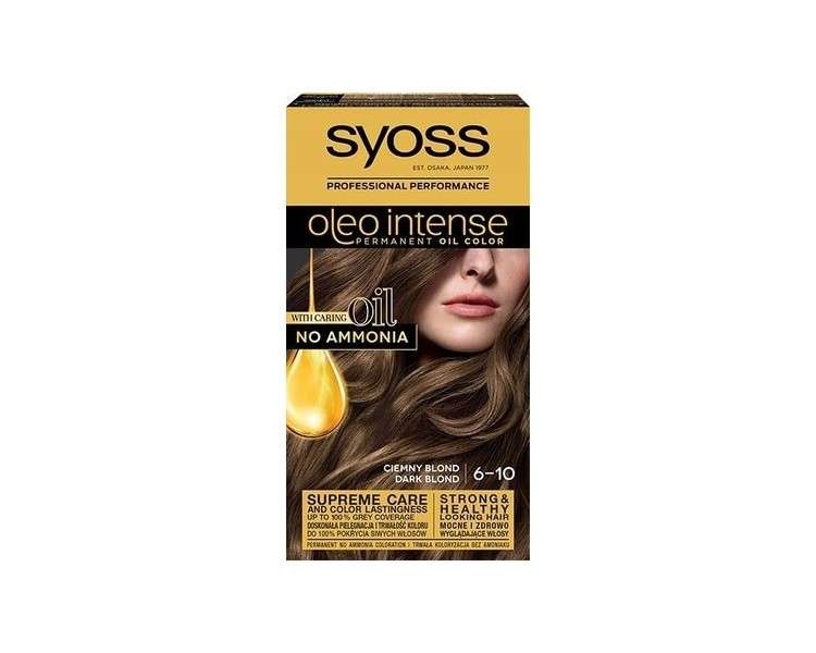 Syoss Oleo Intense Color Ammonia Free Hair Color 6-10 Dark Blond 50ml