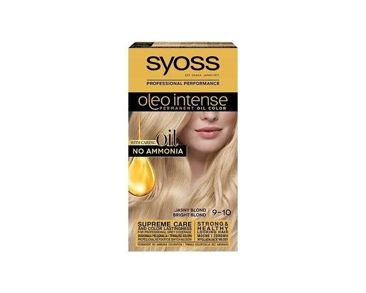 Syoss Oleo Intense Hair Dye Permanently Coloring From Oils 9-10 Bright Blonde 50ml